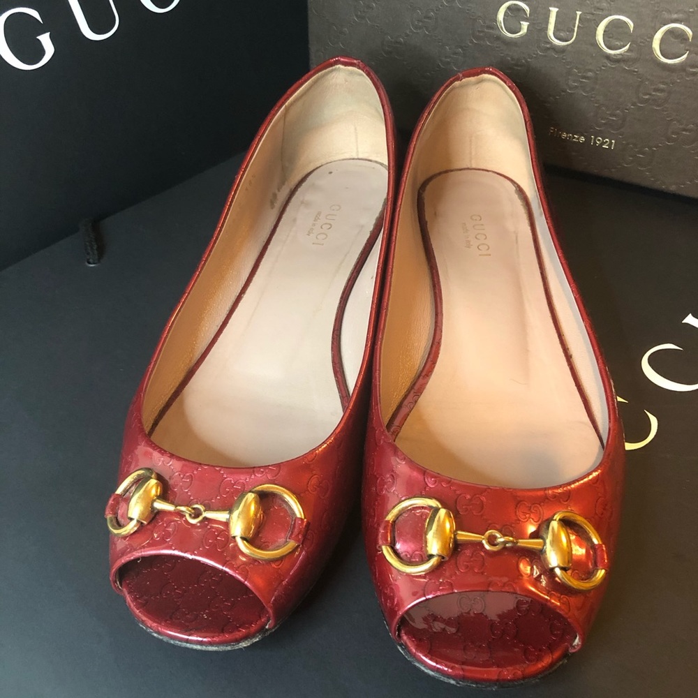 Gucci Jolene Iconic Guccissima Horsebit Flat 38.5